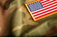 American Flag patch on camo