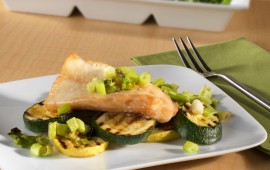 Steamed Orange Roughy with grilled vegetables