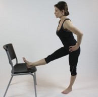 Standing Hamstring Chair Stretch