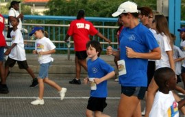 Mom and Son Running Together