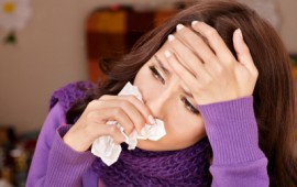 Woman sick with the flu