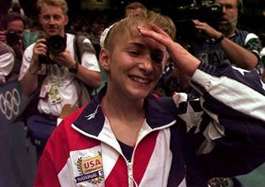 Shannon at Gymnastics Competition in 1996 Summer Olympics - AP photo