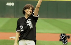 Shannon throws first pitch at Chicago White Sox ball game