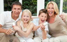 Family Playing wii video games